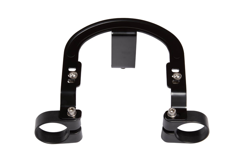 Metal lock mount, a u-shaped metal piece that securely attaches to the RadWagon 5. Design clamps around the rear tubes.