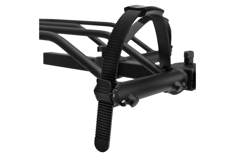 Detail view of a strap on the Hollywood Racks RV Rider Rack